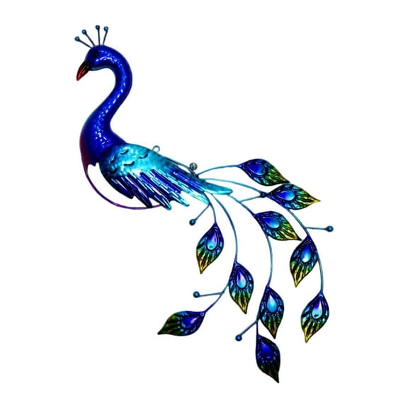 Peacock Wall Art Metal Hanging Decoration Iron Ornament Elegant Unique Design for Living Room Bedroom Home Decor