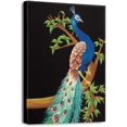 thumbnail image 1 of Peacock Wall Art - Room Home Bedroom Living Room Bathroom Kitchen Office Dining Room Wall Decor Peacock Blue Feather Print Canvas Art Wall Decor, 1 of 6