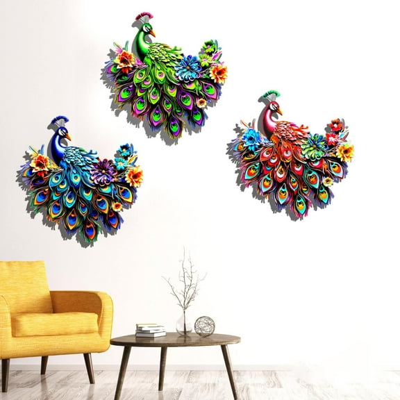Peacock Wall Decorative Piece Green - Desktop Ornament - Metal Decorative Ornaments
