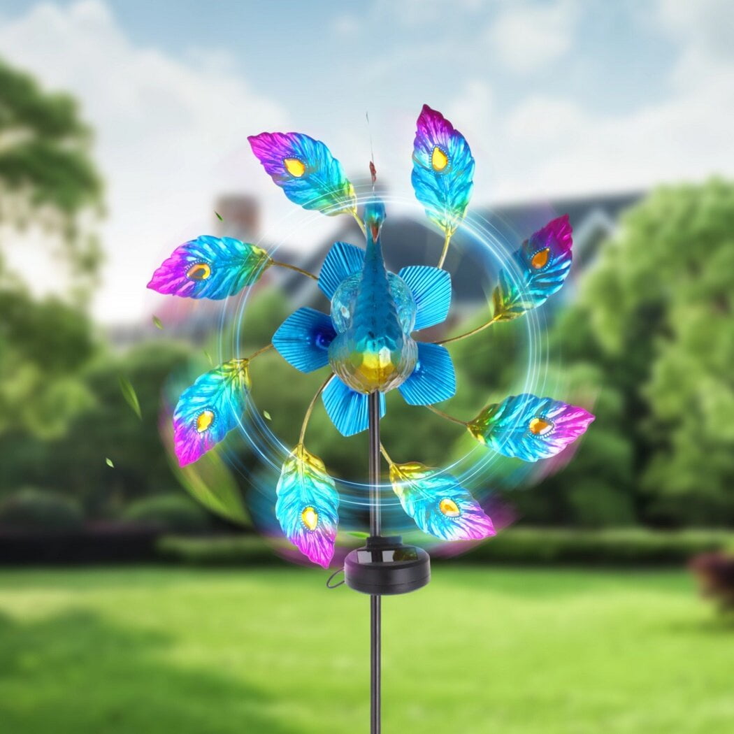 Peacock Wind Spinner, Outdoor Metal Wind Spinner, Rustproof Double Wind