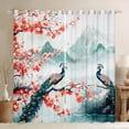 thumbnail image 1 of Peacock Window Curtains 38"Wx54"L,Japanese 30%-50% Blackout Curtains Cherry Blossom Curtains & Drapes Women,Watercolor Mount Fuji Sakura Animal Aesthetics Room Decor 2 Panels, 1 of 6