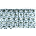 thumbnail image 1 of Peacock Window Valance Pack of 2, Repetitive Pattern with Abstract Feathers, Rod Pocket Curtain Valances Kitchen Bedroom, 2 Sizes, Sea Blue Multicolor, by Ambesonne, 1 of 2