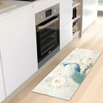Peacock and Flowers Luxury Kitchen Rug Non Slip Bathroom Plush Mat Shaggy Bedroom Carpet 39"x20"