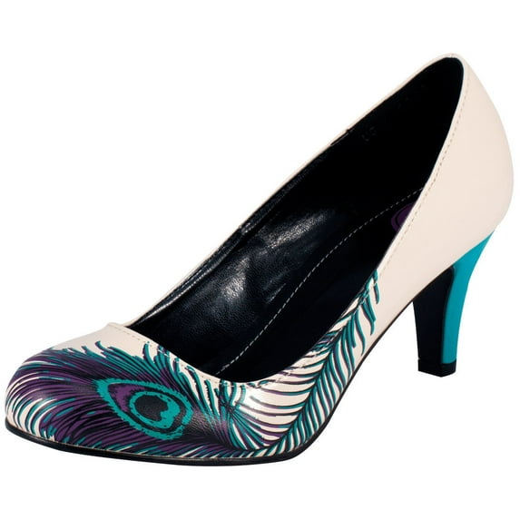 Peacock feather anti-pop heel
