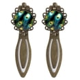 thumbnail image 1 of Peacock feathers Vintage Copper-Colored Lace Bookmarks: Exquisite Stainless Steel Book Accessories and Reading Delights - Ideal Gifts for Book Lovers, Set of 2, 1 of 5