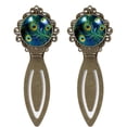 thumbnail image 1 of Peacock feathers Vintage Copper-Colored Lace Bookmarks: Stainless Steel Reading Accessories and Book Markers, 1 of 5