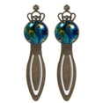thumbnail image 1 of Peacock feathers Vintage Copper Crown-Shaped Bookmarks: Stainless Steel Material, Gift Set for Readers and Book Lovers, Including 2 Bookmarks, 1 of 5