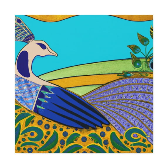 Peacock in Art Deco - Canvas