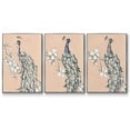 thumbnail image 1 of Peacock in Gold I - Framed Premium Gallery Wrapped Canvas L Frame 3 Piece Set - Ready to Hang, 1 of 9