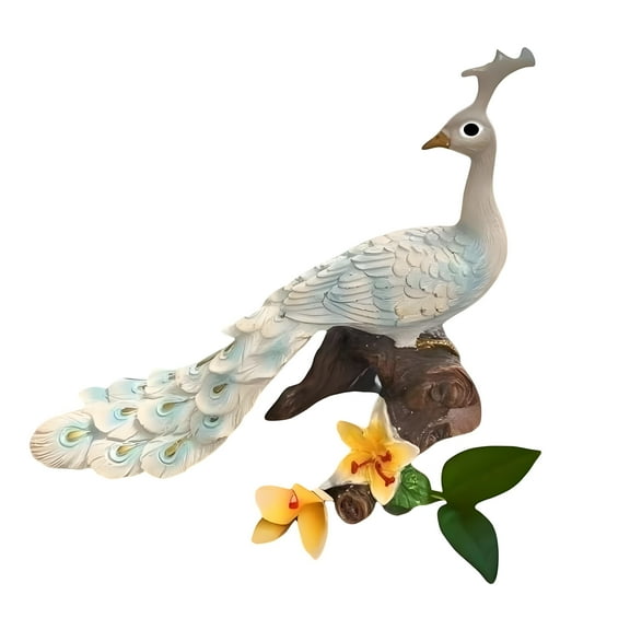 Peacocks Animalstatue Decor，Peacock Figurineresin Home Accent-Hallway，Peacock Statue For Yard Garden Decor