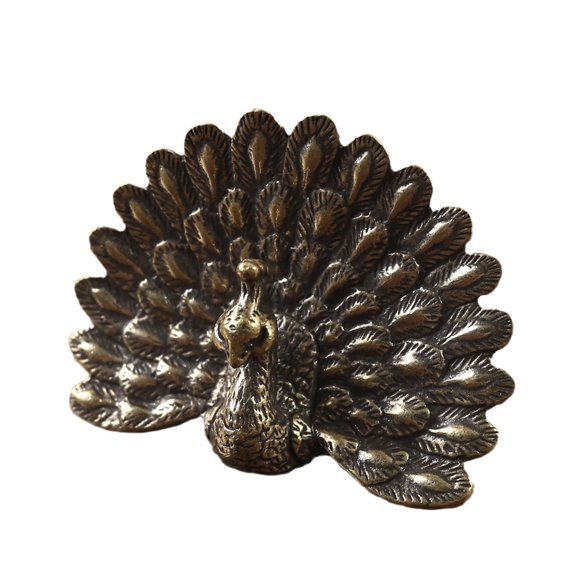 Peacocks Decors Figurines Brass Statue Peacocks Decorative Objects for Living Room,Bookshelf,Side Table Decorations