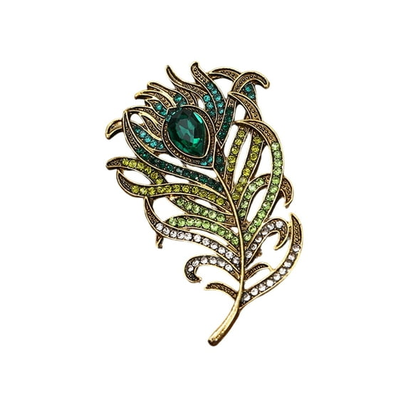 Peacocks Pin With Glittering Stones Stylish Decoration For Jackets Scarves Or Handbags Clothes Accessories
