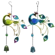 Peacocks Shape Pendant Bell Wind Chimes Indoor Balcony Indoor Outdoor Garden Decor Hanging Decoration Ornament