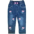 thumbnail image 1 of Peacolate 18Months - 9Years Girl Butterfly Embroidery Blue Denim Pants Jean,Butterfly,2Years, 1 of 3