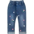 thumbnail image 1 of Peacolate 2-10Years Spring Autumn Summer Little Girls Embroidered Denim Jeans,Grass,3-4Years, 1 of 2