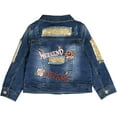 thumbnail image 1 of Peacolate 2-11Y Little&Big Girls Sequin Denim Jacket Children Embroidery Jean Outerwear,Rose,3-4Years, 1 of 4