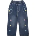 thumbnail image 1 of Peacolate 2-12Years Little Big Girls Spring Autumn Embroidered Jeans Pants for Kid,Flower,5-6Years, 1 of 3