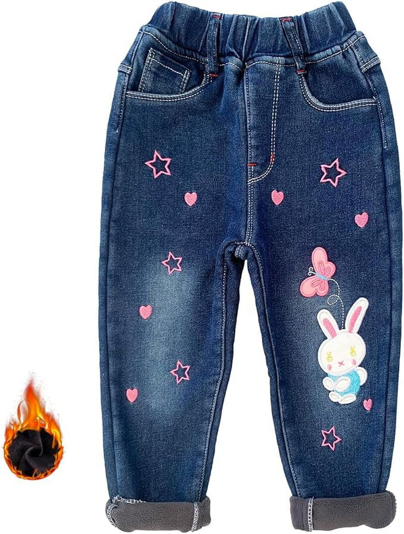 Jeans Per Bambina 3-7 Anni - Denim Morbido Con Ricami, Taglio Comodo, Per Tutti I Giorni E Occasioni Speciali - Foto 6