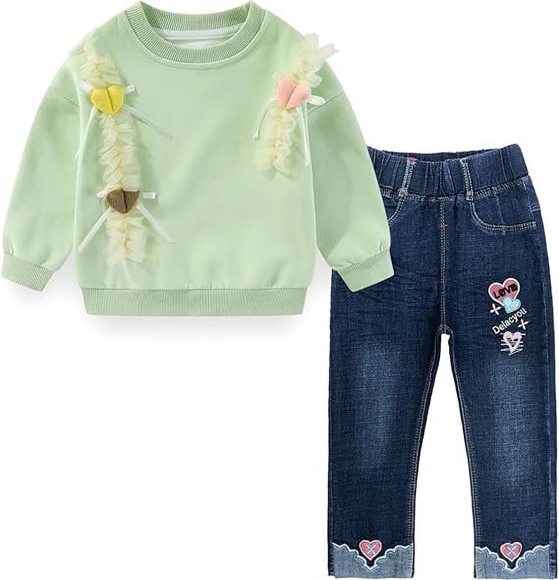 Peacolate 2-7T Spring Fall Summer Little Girls 2pcs Clothing Set T ...