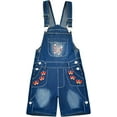 thumbnail image 1 of Peacolate 3-11T Little Girls Jumpsuit Children Bib Overalls Denim Strap Skirt Shorts Jeans Pants Colorful Tie-dye Shortalls Suspender,Butterfly,7-8Years, 1 of 4