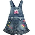 thumbnail image 1 of Peacolate 3-11T Little Girls Jumpsuit Children Bib Overalls Denim Strap Skirt Shorts Jeans Pants Colorful Tie-dye Shortalls Suspender,Cat,2Years, 1 of 6