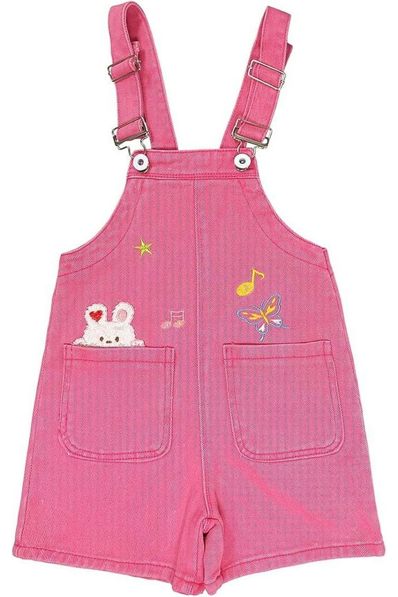 3-11T Little Girls Jumpsuit Children Bib Overalls Denim Strap Skirt Shorts Jeans Pants Colorful Tie-dye Shortalls Suspender,Pink,2Years