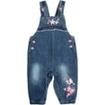 thumbnail image 1 of Peacolate 3Months-3Years Baby Girl Embroidery Denim Overalls Children's Bib Pants Jeans,Butterfly,3-6Months, 1 of 3