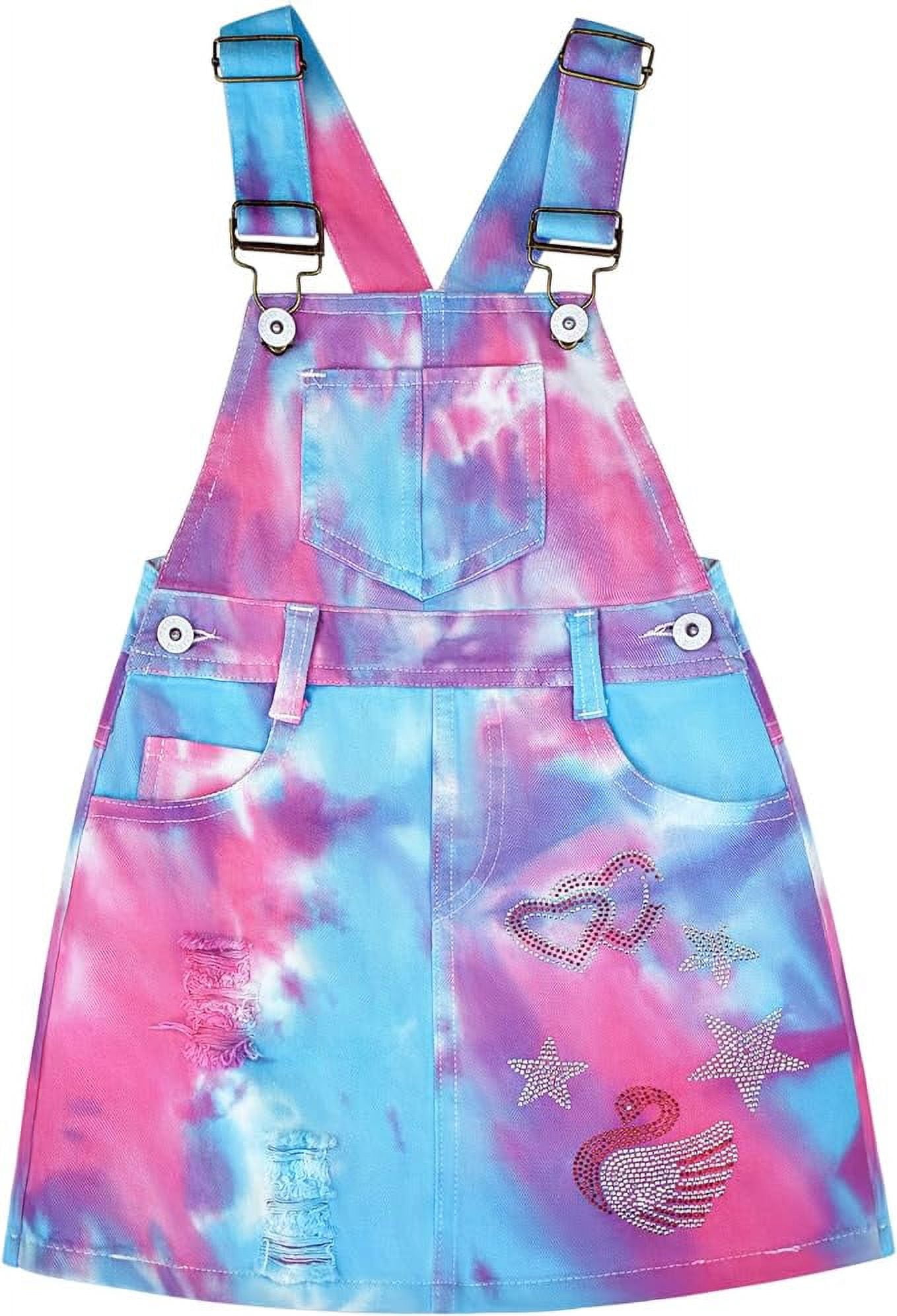 Girls’ 2-Piece Outfit – Tie-Dye T-Shirt & Embroidered Denim Shorts Set | Soft Cotton | Ages 3-7 Years - View #11
