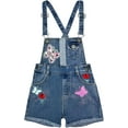 thumbnail image 1 of Peacolate 5-10T Little&Big Girls Adjustable Straps Short Overalls Jeans Outfits,Butterfly and Rose,5-6Years, 1 of 5