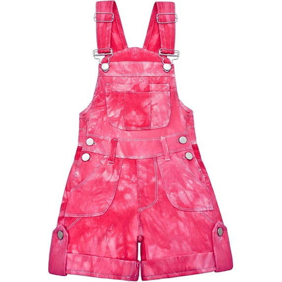 Peacolate 5-10T Little&Big Girls Adjustable Straps Short Overalls Jeans Outfits,Red,9-10Years