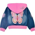 thumbnail image 1 of Peacolate Spring And Autumn 3-10Years Girls Denim Print Jacket,Pink,9-10Years, 1 of 7