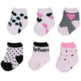 thumbnail image 1 of Peak 2 Peak Unisex Infant, Baby and Toddler 6-Pack Princess Ankle Socks - 6-12 Months, 1 of 6