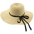 thumbnail image 1 of Peak 2 Peak Women and Men Wide Brim Straw Panama Summer Beach Sun Hat - Adjustable, Fedora, UPF50+Beige, 1 of 6