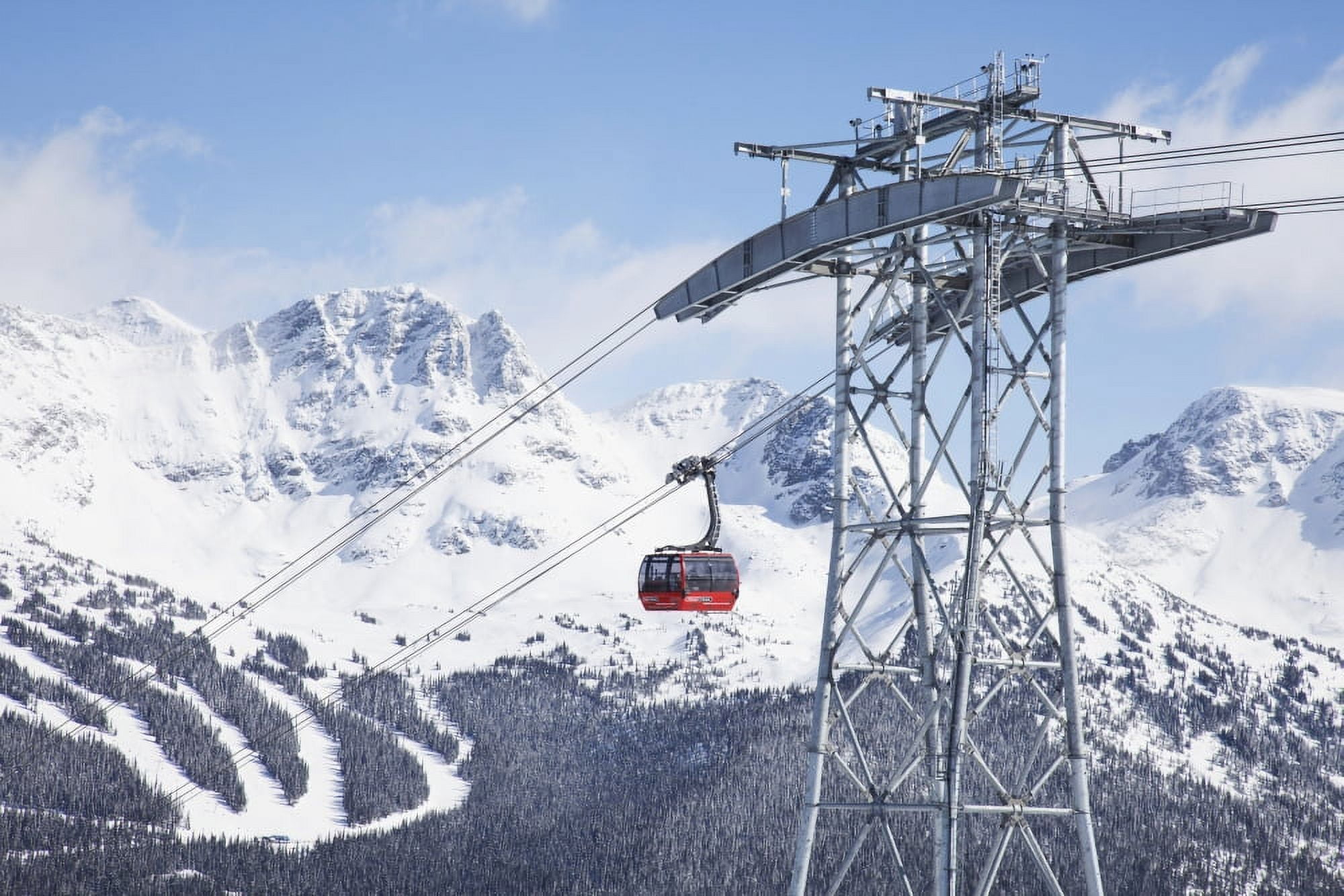 Peak 2 Peak gondola which runs between the high alpine of Whistler and Blackcomb Mountains Whistler British Columbia Canada Canvas Art - Insight Photography Design Pics (19 x 12)