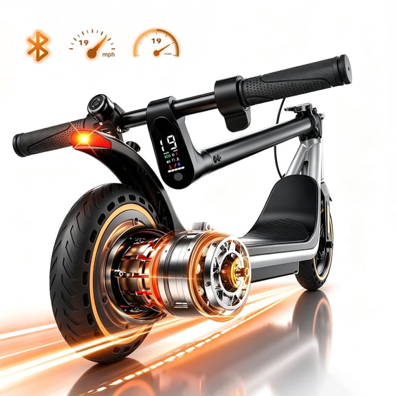 Peak 500W Electric Scooter for Adults Teens, 19Mph Max & 7.8Ah Commuter Escooters, 19Miles Range 8.5" Solid Tire Folding Smart E-Scooter for Men and Women