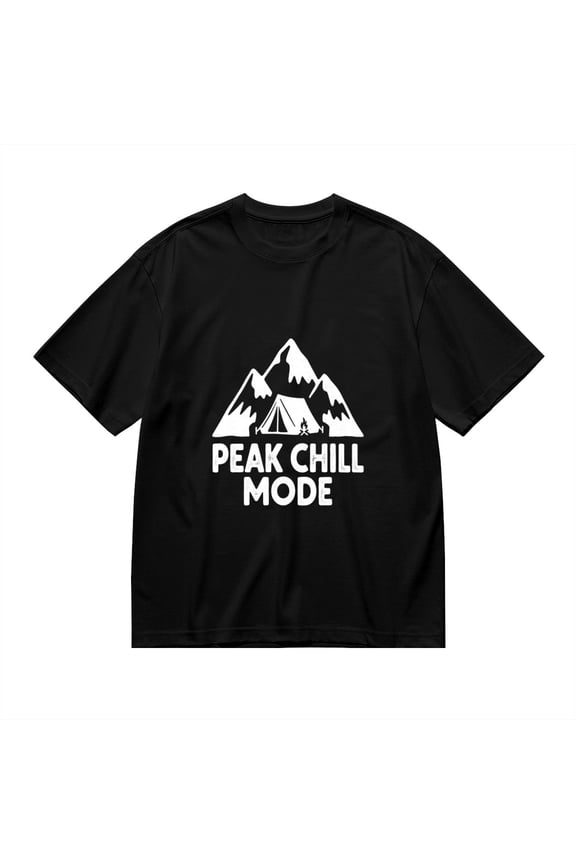Peak Chill Mode, Mountain Print, T Shirt for Men, Vintage Graphic Tees Men, 23807212,3XL