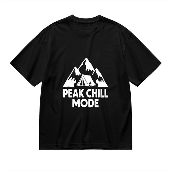 Peak Chill Mode, Mountain Print, T Shirt for Men, Vintage Graphic Tees Men, 23807212,L