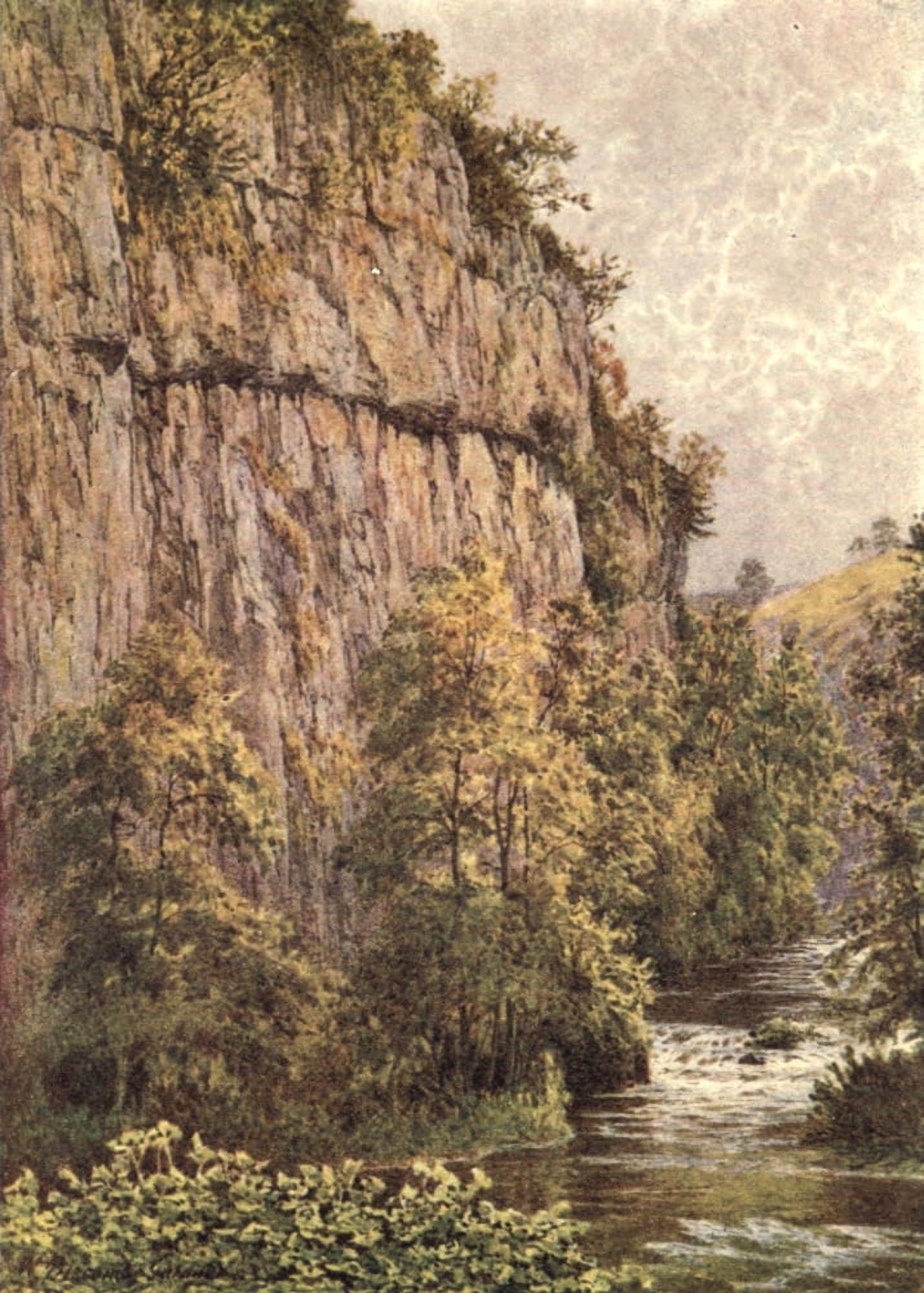 Peak Country 1914 Chee Tor Chee Dale near Buxton Canvas Art - William Biscombe Gardner (24 x 36)
