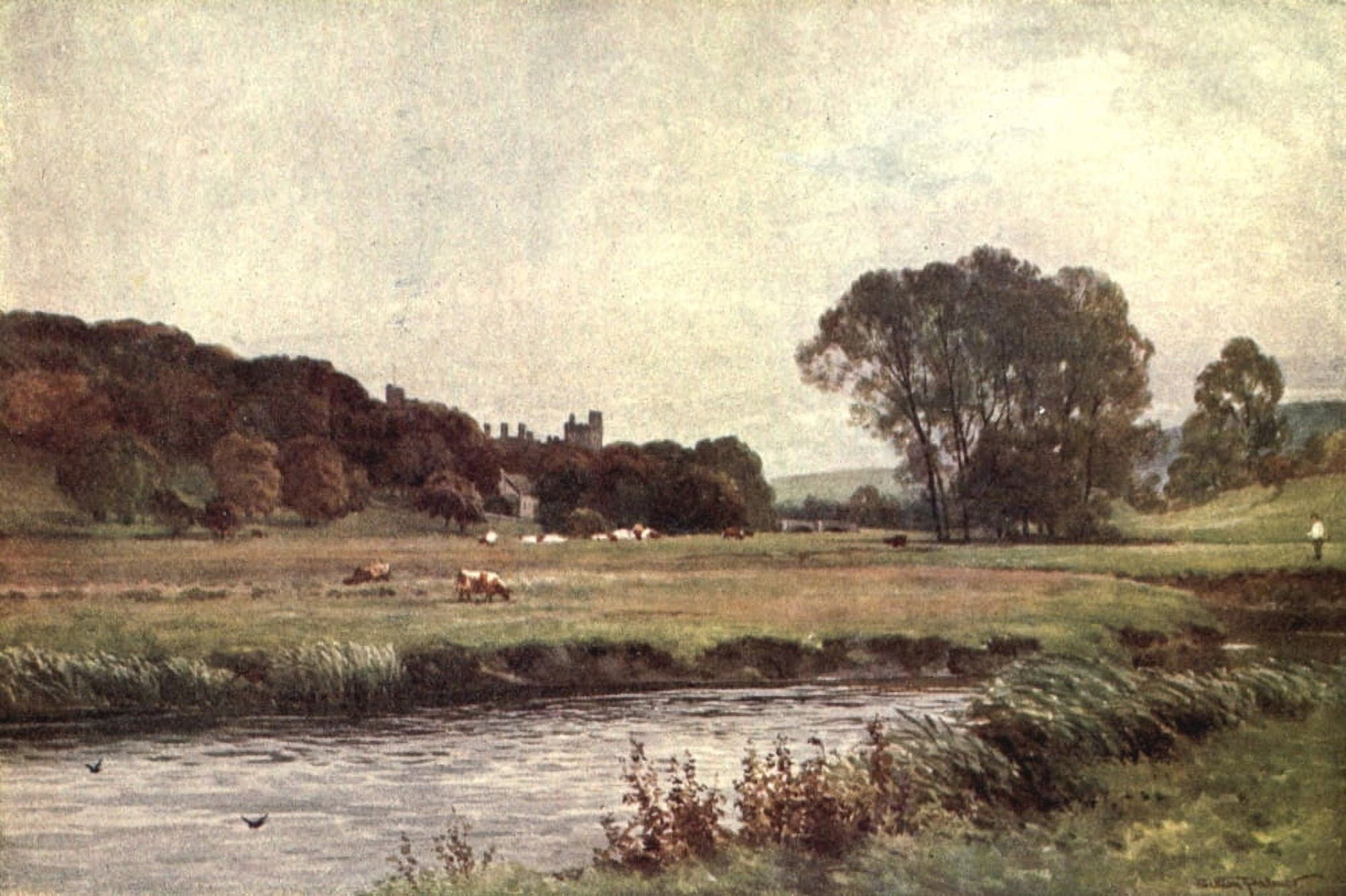 Peak Country 1914 Haddon Hall & The River Wye Canvas Art - William Biscombe Gardner (24 x 36)