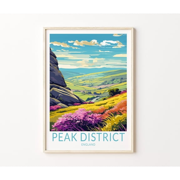 Peak District National Park England Highland Nature Wall Art, Unframed Paper Poster 8x10in