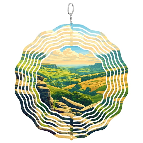 Peak District Trail 3D Wind Spinner UK Hiking Scene Decor