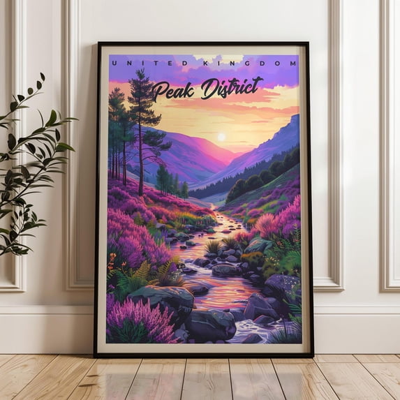 Peak District Travel Print England Landscape Art Print, Unframed Paper Poster 16x20in
