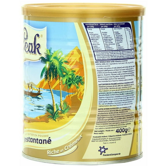 Peak Dry Whole Milk Powder 400g (Pack of 2)