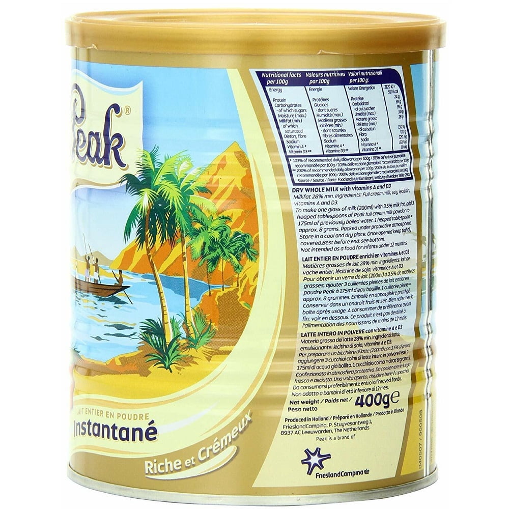 Peak Dry Whole Milk Powder 400g (Pack of 2)