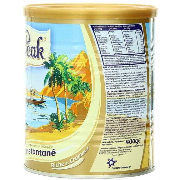 Peak Dry Whole Milk Powder 400g (Pack of 2)