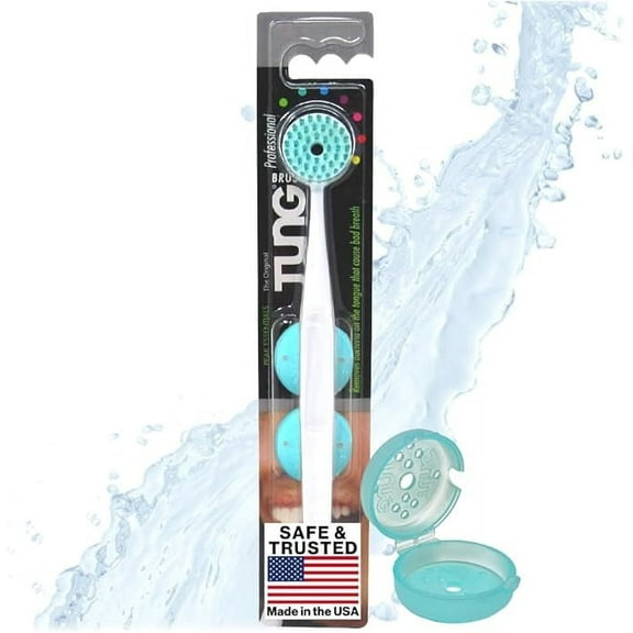 Peak Essentials The Original TUNG Brush Kits | Tongue Cleaner | Odor Eliminator | Fight Bad Breath | Fresh Mint | BPA Free | Made in America | (1 Count/Cap)