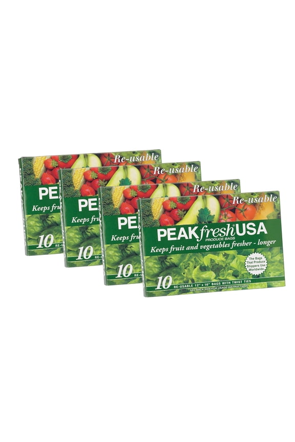 Reusable Produce Bags, Set of 4, 40 Bags Total