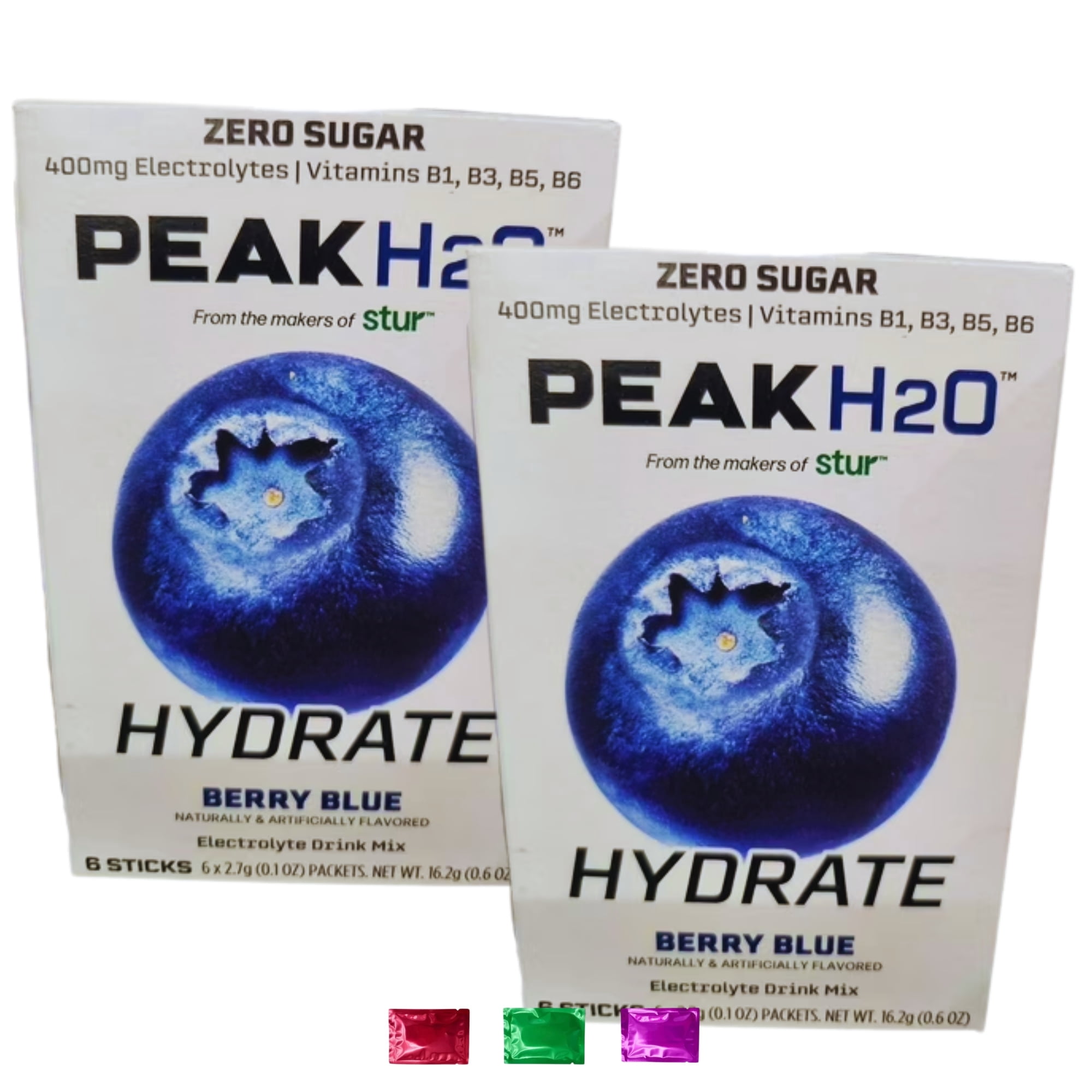 Peak H2O Berry Blue Electrolyte Drink Mix Packets (12 Total