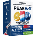 thumbnail image 1 of Peak H2O Hydration Electrolyte Drink Mix Variety Pack, Sugar-Free, 30 Count, 1 of 5