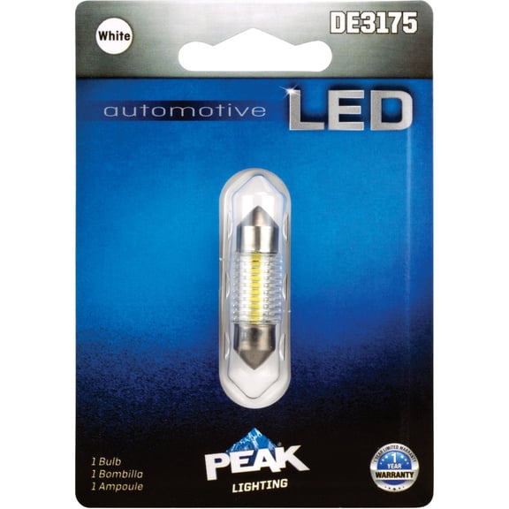 Peak Lighting DE3175 White LED Dome Light Bulb Double End Cap Base DE3175LEDBPP